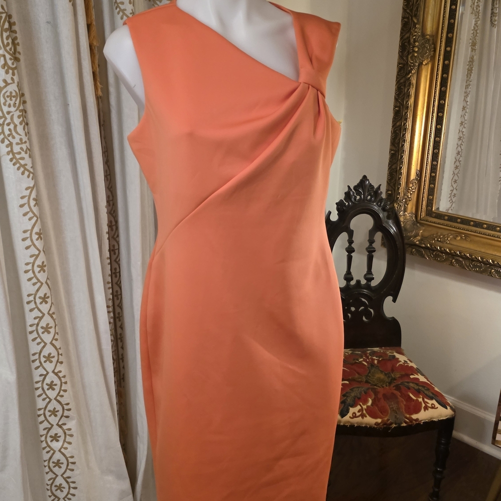 Calvin Klein One Shoulder Orange Dress